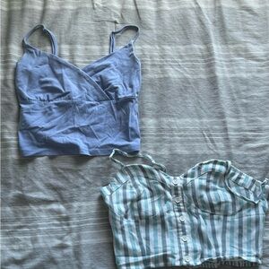 Light Blue Cropped Cami Top - Women